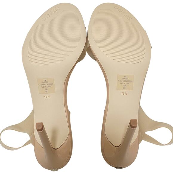 GUESS Women Ferry Slingback Transparent Sandals Size US 11M Beige Lucite Clear - Picture 3 of 4